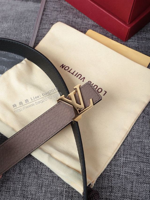 LV皮帶 經典LV腰帶系列 路易威登壓紋牛皮男士腰帶  xfp2116